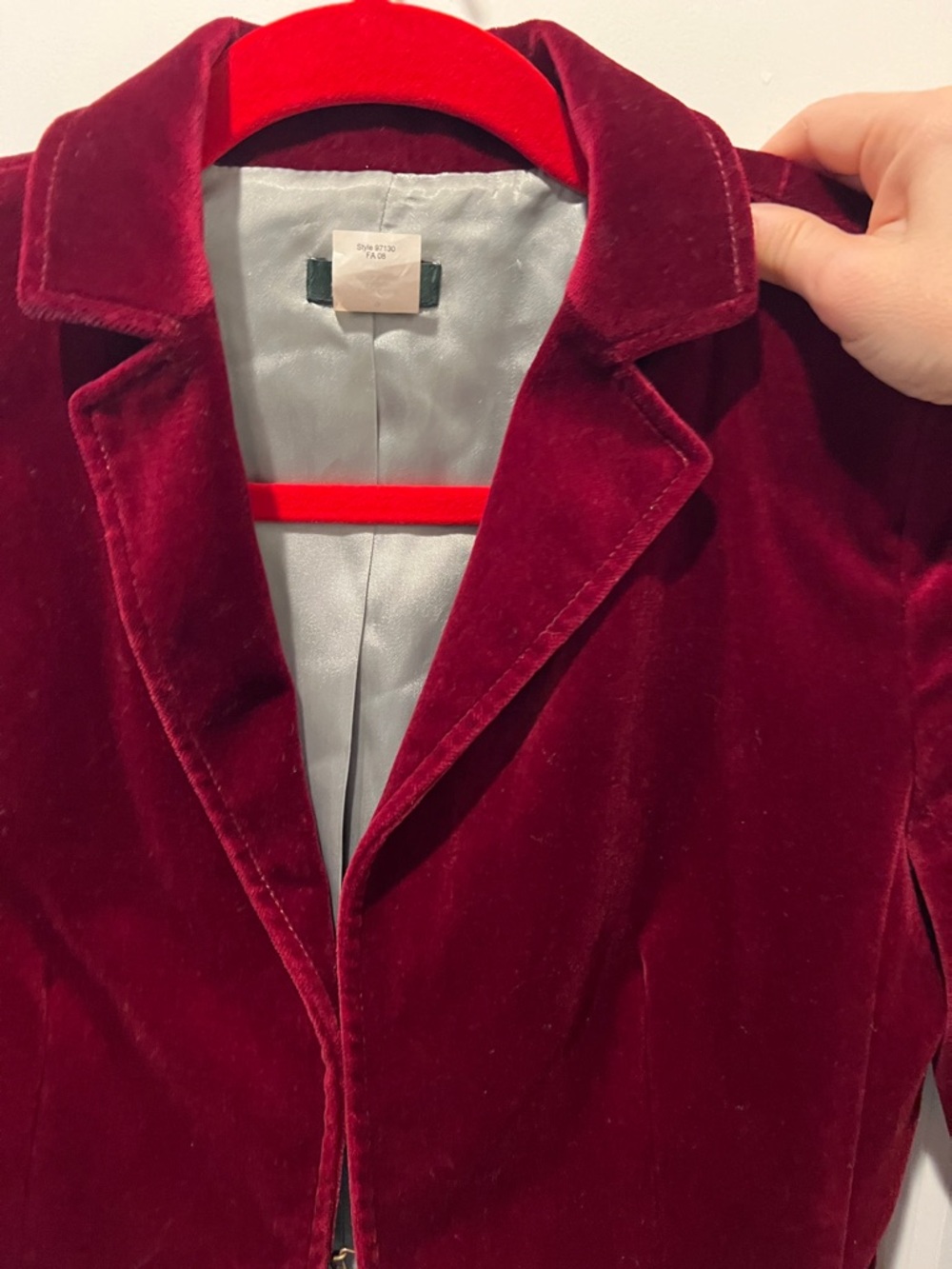 J.Crew Women's Velvet Blazer Jacket - Deep Burgundy - Picture 4 of 8